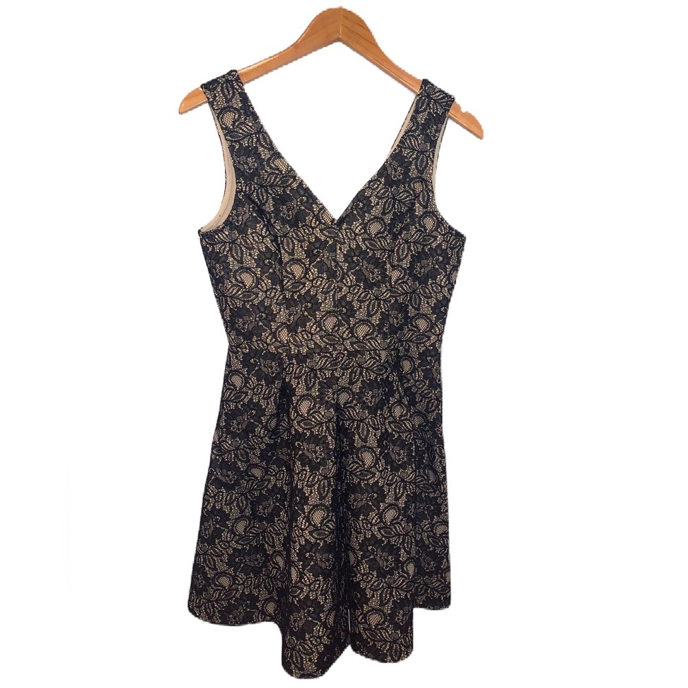 Blue Rain Black & Ivory Lace Dress Size Medium